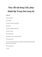 Thay đổi nội dung Giấy phép thành lập Trung tâm trọng tài pot