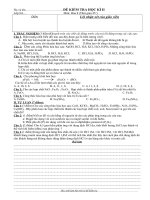 De kiem tra hoc ki II mon hoa 8