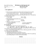 Đề kiểm tra chất lượng HK1 Môn hóa 9