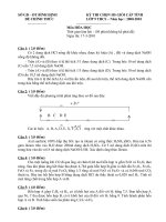 Đề thi HSG cấp tỉnh môn hóa 9-Tỉnh Bình Định (2000-2001)