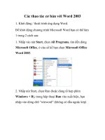 Các thao tác cơ bản với Word 2003 ppsx