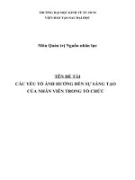 Phương pháp xác định yếu tố ảnh hưởng đến sự sáng tạo của nhân viên trong tổ chức