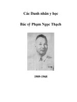 Các Danh nhân y học - Bác sỹ Phạm Ngọc Thạch ppsx