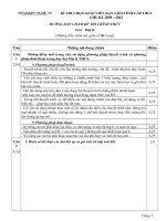 Đáp án đề thi GV giỏi cấp tỉnh THCS chu kỳ 2009-2012 tỉnh Nghệ  An