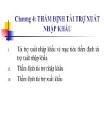 THẨM ĐỊNH TÀI TRỢ XUẤT NHẬP KHẨU pptx