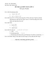 Đề thi lại môn toán học lớp 11 pptx