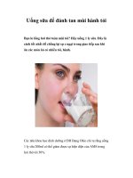 Uống sữa để đánh tan mùi hành tỏi potx