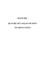MẠCH HỌC - QUAN HỆ GIỮA MẠCH VỚI NHÂN TỐ TRONG NGOÀI docx