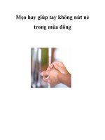 Mẹo hay giúp tay không nứt nẻ trong mùa đông pps