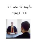 Khi nào cần tuyển dụng CFO? docx