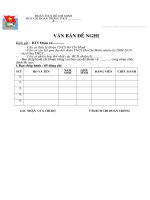 VĂN BẢN ĐỀ NGHỊ BTV ĐOÀN XÃ