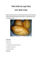 Nhào bánh mỳ ngọt bằng máy đánh trứng ppt