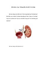 Kiến thức y học: Những điều cần biết về sỏi thận ppsx