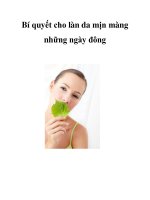 Bí quyết cho làn da mịn màng những ngày đông pptx