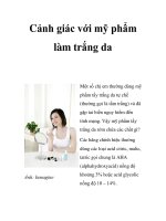 Cảnh giác với mỹ phẩm làm trắng da pptx