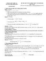 ĐỀ THI THỬ TNTHPT ĐÔNG HIẾU  2010( có đáp án)