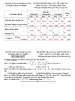 Ma trận, Đề, Đáp án KH1 Toán 9