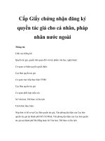 Cấp Giấy chứng nhận đăng ký quyền tác giả cho cá nhân, pháp nhân nước ngoài ppt