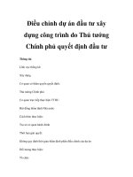 Điều chỉnh dự án đầu tư xây dựng công trình do Thủ tướng Chính phủ quyết định đầu tư pot