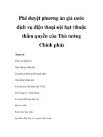 Phê duyệt phương án giá cước dịch vụ điện thoại nội hạt (thuộc thẩm quyền của Thủ tướng Chính phủ) ppsx