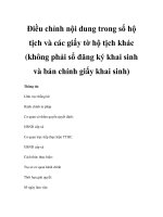 Điều chỉnh nội dung trong sổ hộ tịch và các giấy tờ hộ tịch khác (không phải sổ đăng ký khai sinh và bản chính giấy khai sinh) pptx