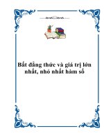 Bất đẳng thức và giá trị lớn nhất, nhỏ nhất hàm số pptx