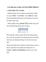 Các thao tác cơ bản với Word 2003 (Phần 9) ppt