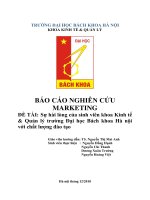 Sự hài lòng của sinh viên khoa kinh tế và quản lý trường đại học bách khoa hà nội với chất lượng đào tạo