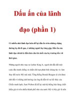 Dấu ấn của lãnh đạo (phần 1) pdf
