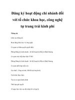 Đăng ký hoạt động chi nhánh đối với tổ chức khoa học, công nghệ tự trang trải kinh phí ppt