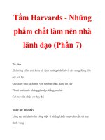 Tầm Harvards - Những phẩm chất làm nên nhà lãnh đạo (Phần 7) docx