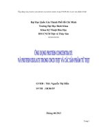 đề tài ứng dụng protein concentrate và protein isolate trong công nghệ chế biến thịt và các sản phẩm từ thịt