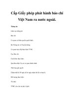 Cấp Giấy phép phát hành báo chí Việt Nam ra nước ngoài ppt