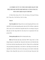 CAN THIỆP CẤP CỨU TẮC THÂN CHUNG ĐỘNG MẠCH VÀNH TRÁI: NHÂN MỘT TRƯỜNG HỢP NHỒI MÁU CƠ TIM CẤP DO TẮC THÂN CHUNG ĐỘNG MẠCH VÀNH TRÁI pdf