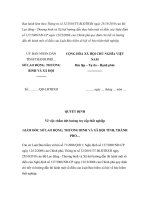 Mẫu quyết định về việc chấm dứt hưởng trợ cấp thất nghiệp pptx