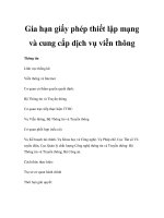 Gia hạn giấy phép thiết lập mạng và cung cấp dịch vụ viễn thông ppt