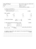 Đề thi KT Toán 2 đầu năm học 2009-2010