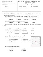 ĐỀ KIỂM TRA MÔN TOÁN LỚP 3 CUỐI NĂM