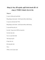 Đăng ký thay đổi ngành, nghề kinh doanh đối với công ty TNHH 2 thành viên trở lên docx