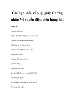 Gia hạn, đổi, cấp lại giấy Chứng nhận Vô tuyến điện viên hàng hải pot