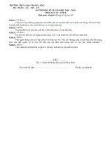 Đề thi học kỳ II vật lý 9 năm học 2009-2010