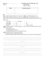 Đề thi HKII Hóa 9 (09-10)