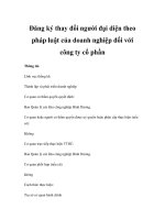 Đăng ký thay đổi người đại diện theo pháp luật của doanh nghiệp đối với công ty cổ phần potx
