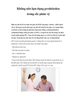 Không nên lạm dụng prednisolon trong sốc phản vệ doc