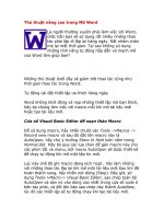 Thủ thuật nâng cao trong MS Word.