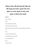 Đăng ký thay đổi nội dung thế chấp cho đối tượng là tổ chức, người Việt Nam định cư ở nước ngoài, tổ chức nước ngoài, cá nhân nước ngoài pdf