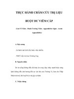 THỰC HÀNH CHÂM CỨU TRỊ LIỆU - RUỘT DƯ VIÊM CẤP potx