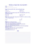 Đề kiểm tra 15 phút môn Toán doc