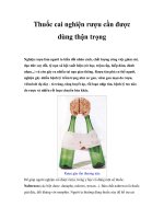 Thuốc cai nghiện rượu cần được dùng thận trọng doc