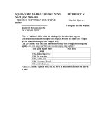 Đề thi lịch sử học kì II lớp 10